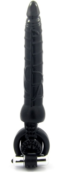 Черная вибронасадка с анальным стимулятором - ToyFa - в Майкопе купить с доставкой