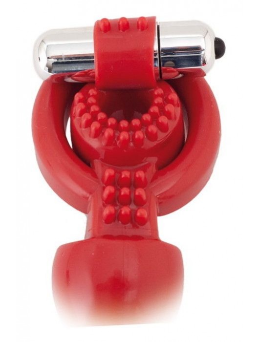 Красная вибронасадка с анальным стимулятором - ToyFa - в Майкопе купить с доставкой