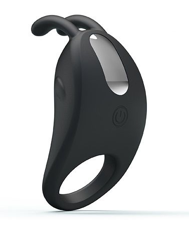 Чёрное эрекционное кольцо с вибрацией Rabbit Vibrator - Baile - в Майкопе купить с доставкой