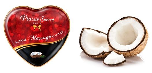 Массажная свеча с ароматом кокоса Bougie Massage Candle - 35 мл. - Plaisir Secret - купить с доставкой в Майкопе