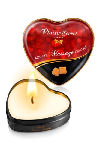 Массажная свеча с ароматом карамели Bougie Massage Candle - 35 мл. - Plaisir Secret - купить с доставкой в Майкопе