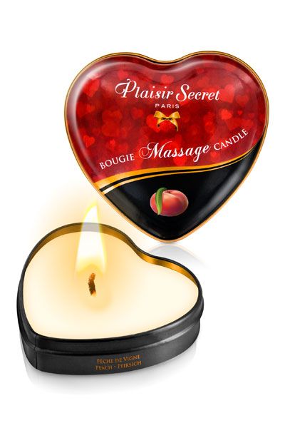 Массажная свеча с ароматом персика Bougie Massage Candle - 35 мл. - Plaisir Secret - купить с доставкой в Майкопе