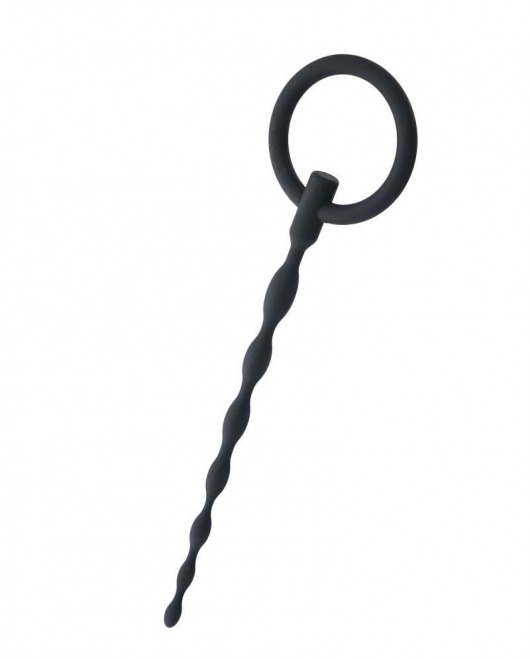 Чёрный уретральный плаг с кольцом - ToyFa - купить с доставкой в Майкопе