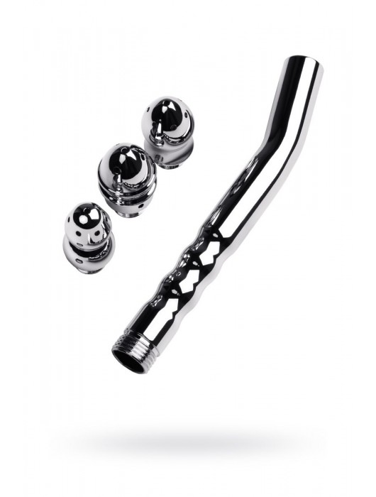 Металлический анальный душ с тремя насадками - ToyFa - купить с доставкой в Майкопе