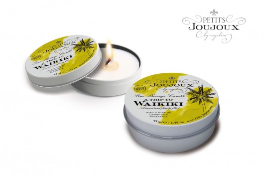 Массажная свеча Petits Joujoux Waikiki Beach с ароматом кокоса и ананаса - 33 гр. - MyStim - купить с доставкой в Майкопе