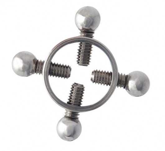 Серебристые зажимы для сосков на винтах - ToyFa - купить с доставкой в Майкопе