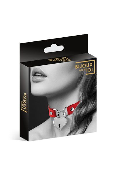 Красный чокер с замком в форме сердца - Bijoux Pour Toi - купить с доставкой в Майкопе