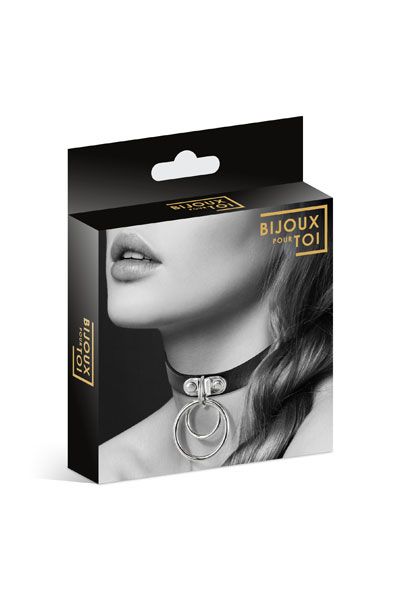 Черный чокер с двумя кольцами - Bijoux Pour Toi - купить с доставкой в Майкопе