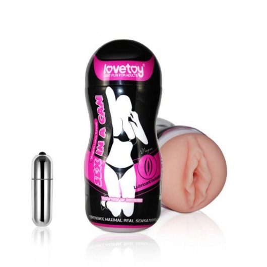 Мастурбатор-вагина Sex In A Can Vibra Vagina Tunnel - Lovetoy - в Майкопе купить с доставкой