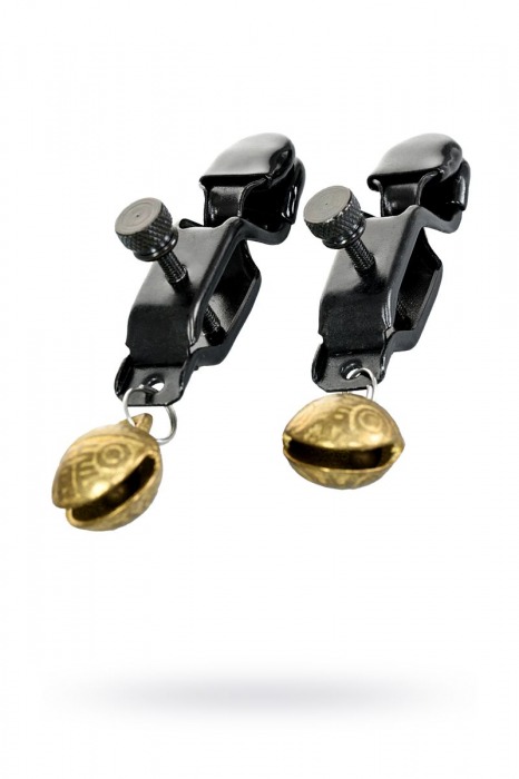 Черно-золотистые зажимы для сосков TOYFA Theatre - ToyFa - купить с доставкой в Майкопе