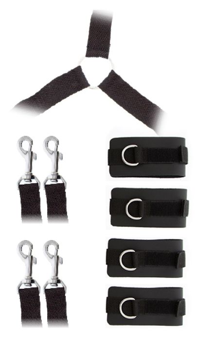 Комплект наручников и поножей LUXURIOUS BED RESTRAINT CUFF SET - Blush Novelties - купить с доставкой в Майкопе