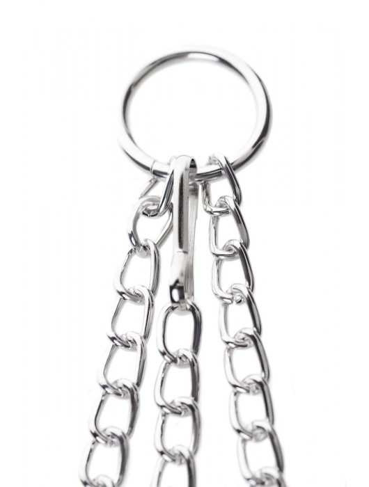 Черно-серебристые зажимы для сосков с кольцом для пениса TOYFA Metal - ToyFa - купить с доставкой в Майкопе