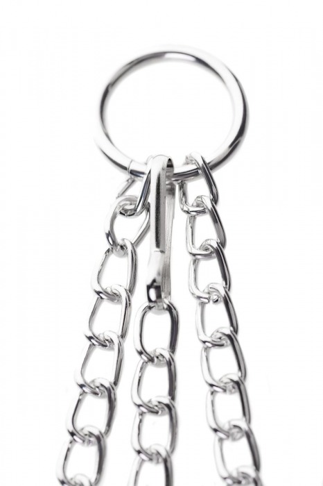 Серебристо-чёрные зажимы для сосков с кольцом для пениса TOYFA Metal - ToyFa - купить с доставкой в Майкопе